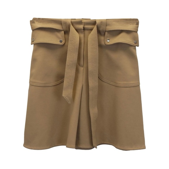 Maje Jupe Tan Camel Belted Mini Skirt